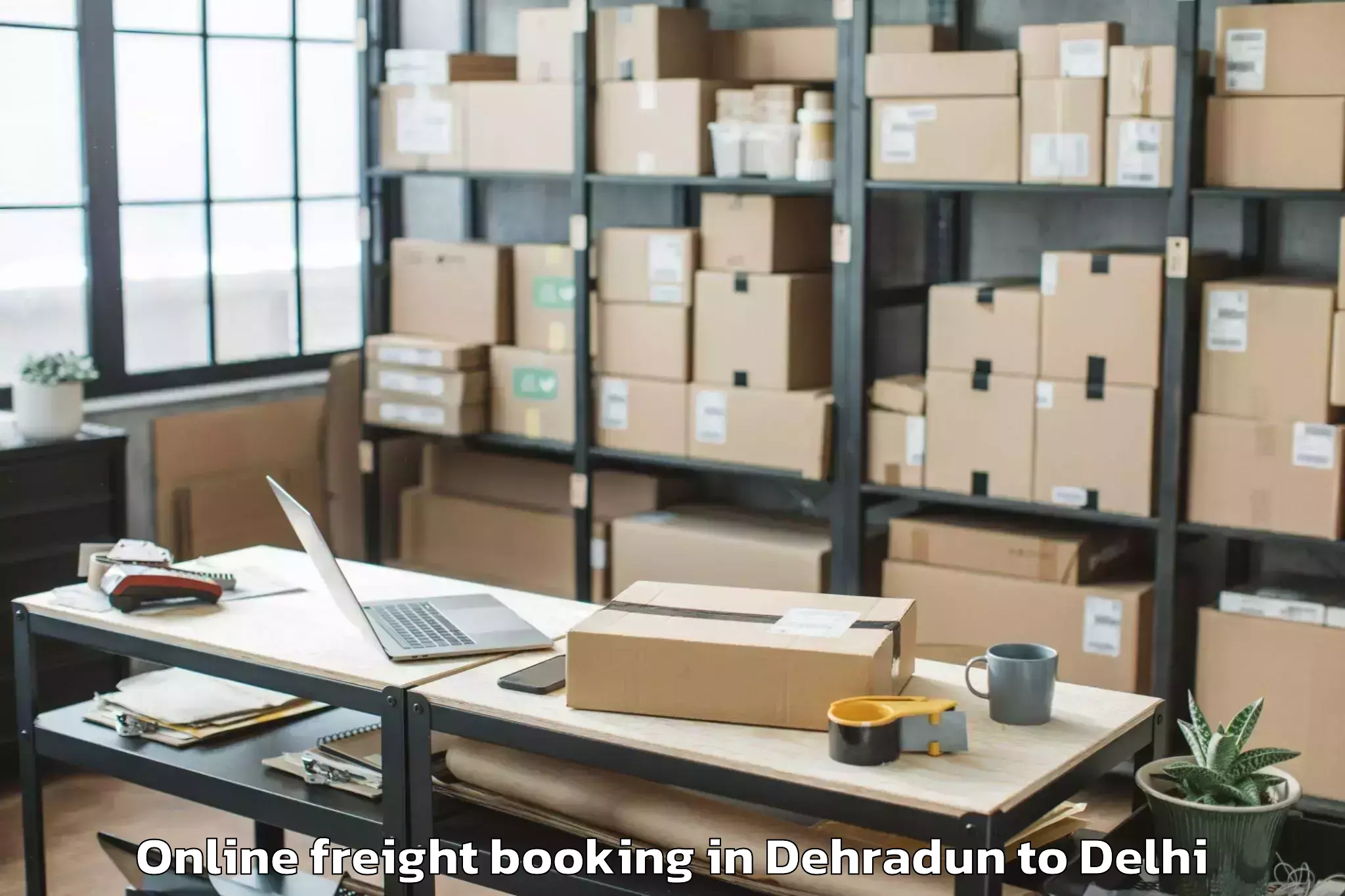 Trusted Dehradun to Rajouri Garden Online Freight Booking